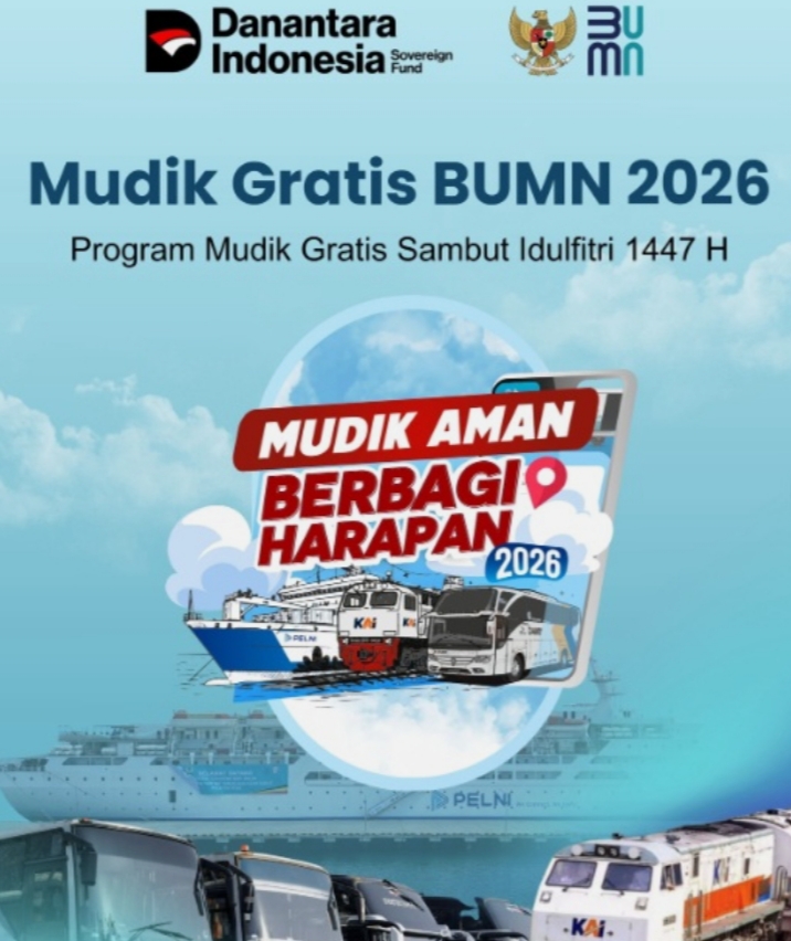 Mudik Gratis BUMN 2026 Dibuka, Kuota 100 Ribu Pemudik