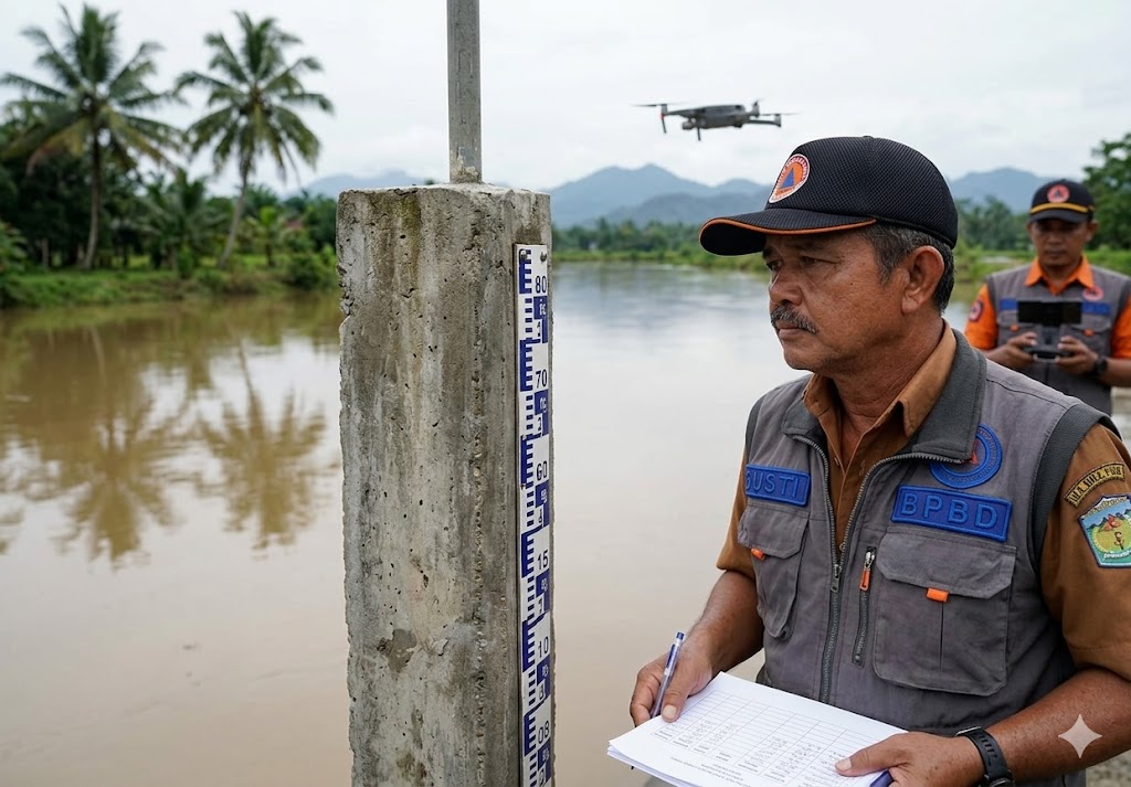 Debit Air Sungai Batang Merao Naik,BPBD Pastikan Masih Level Aman