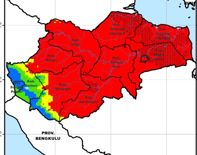 BMKG Catat 7 Titik Panas di Merangin, Kerinci dan Sungai Penuh Nihil Hotspot
