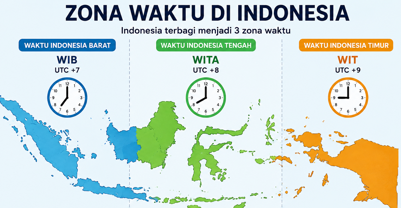 Kenapa Indonesia Punya 3 Zona Waktu,Ini Alasan WIB, WITA, dan WIT Berbeda