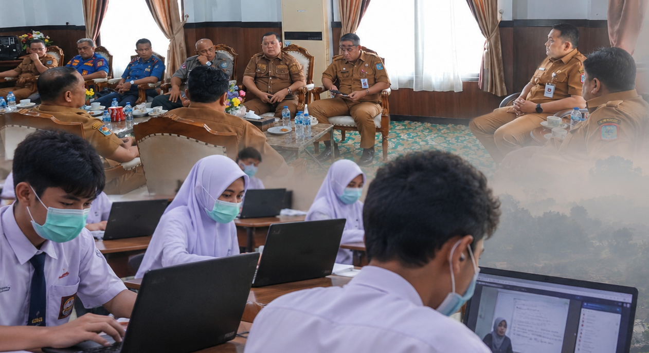 Asap Kepung Merangin, Siswa TK hingga SMP Belajar dari Rumah