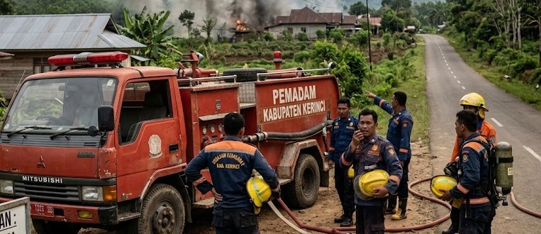 18 Kecamatan Harus Dilayani, Damkar Kerinci Hanya Andalkan 8 Armada