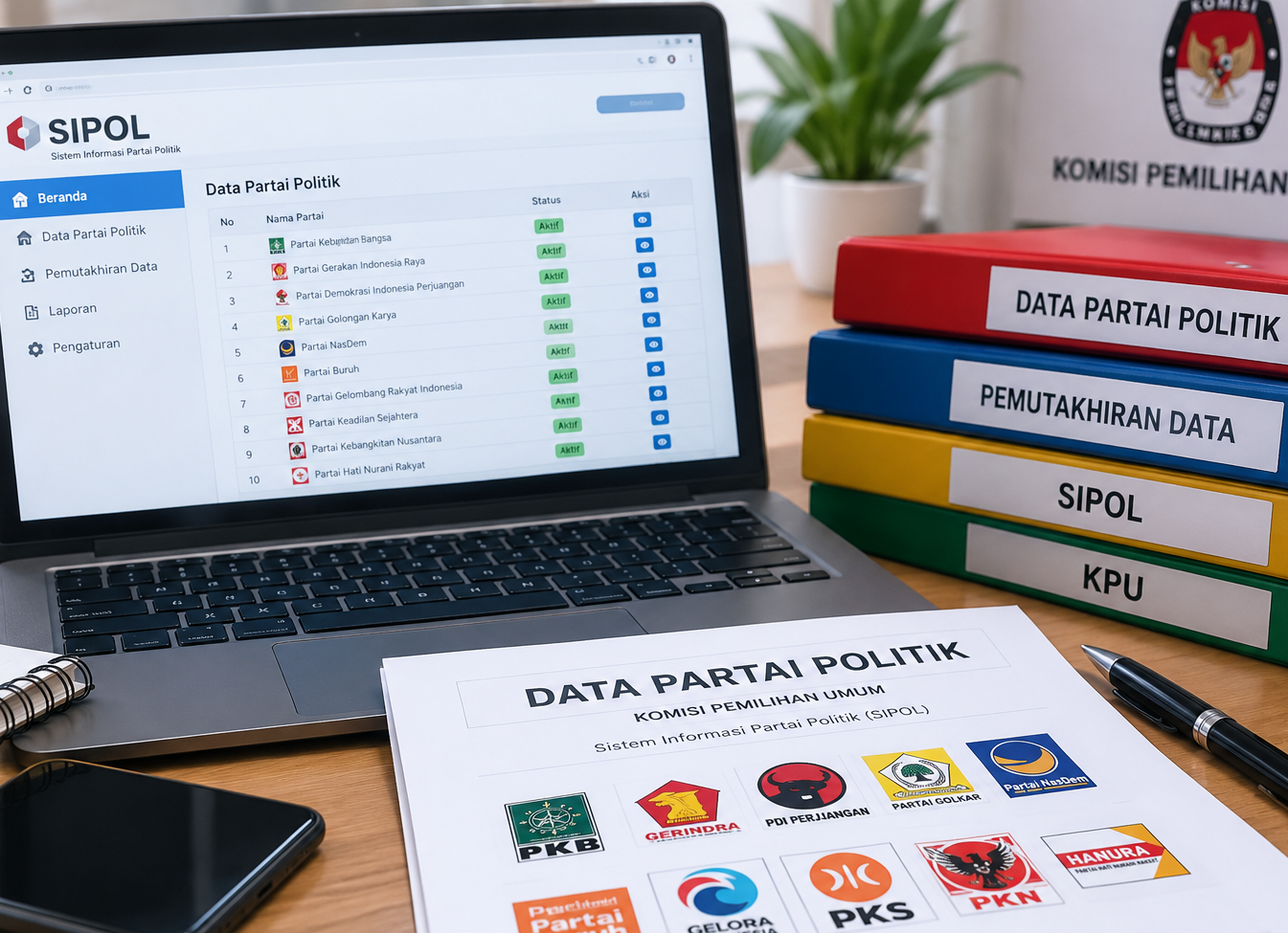 SIPOL Diperkuat, KPU Sungai Penuh Pastikan Data Parpol Tetap Akurat