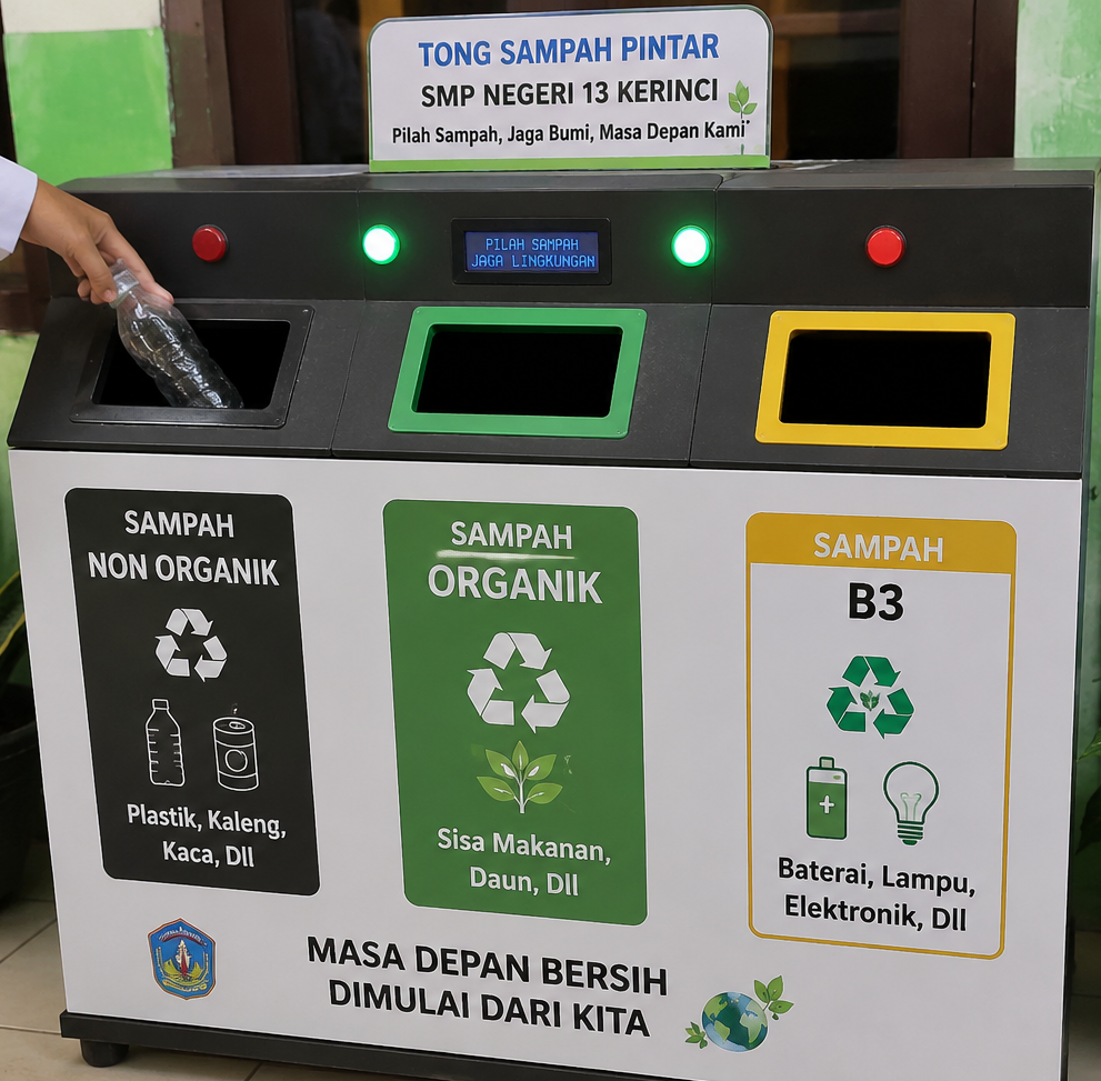 Tong Sampah Pintar Buatan SMPN 13 Kerinci Bisa Pilah Sampah Otomatis