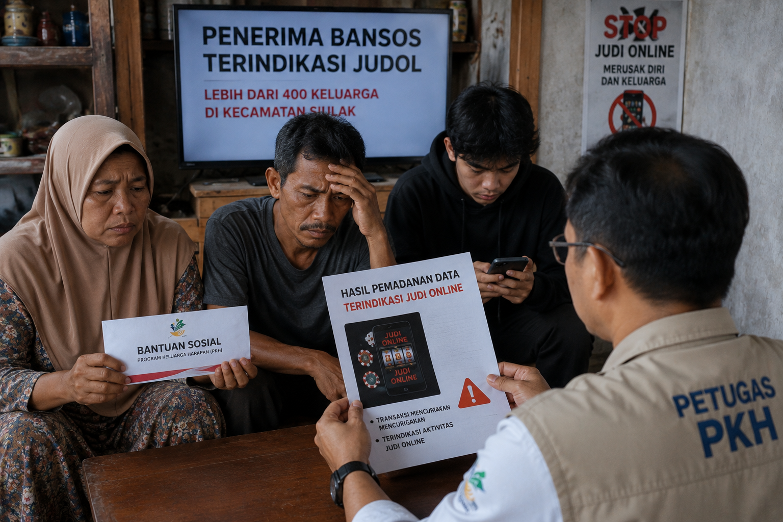 Gara-Gara Judi Online, 400 Lebih KK Penerima Bansos di Siulak Keluar dari Daftar